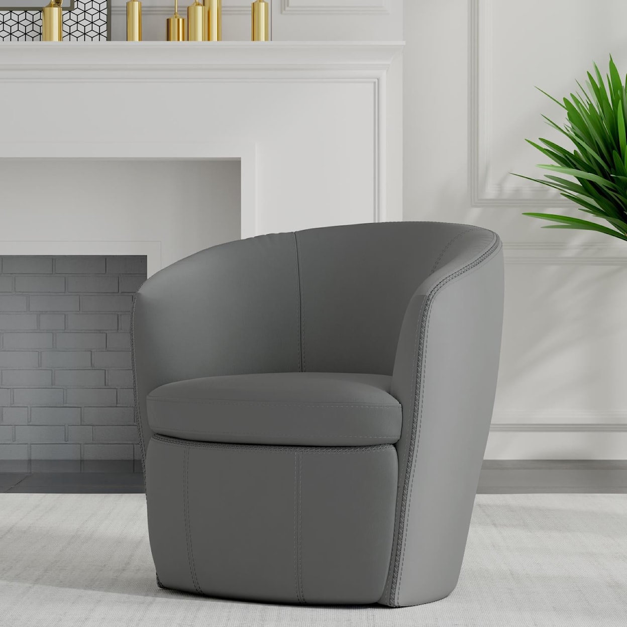 Parker Living Barolo Swivel Club Chair in Steamboat Ice
