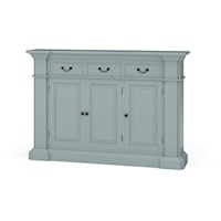 Narrow 3 Drawer Sideboard Finished in Pale Blue