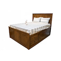 Queen Raised Panel Headboard Chest Bed with 9 Drawer Storage