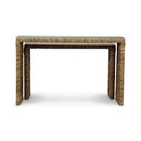 Rush Nesting Console Tables with Glass Tops