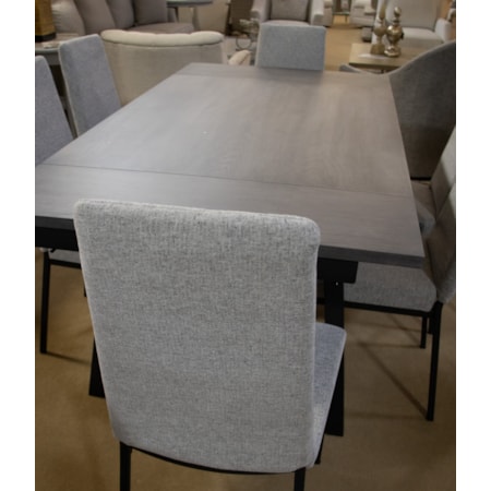 7 Piece Dining Set with Upholstered Chairs