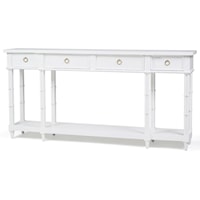 Long Console with 4 Drawers Finished in Thrue White