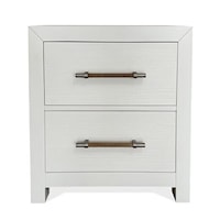 Contemporary 2-Drawer Nightstand with Dual USB Charging Ports