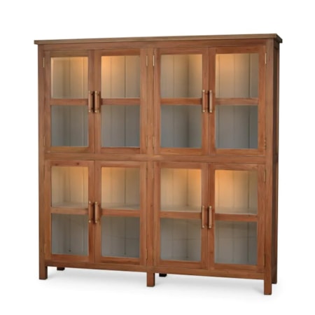 Madrone 8 Door Display Cabinet w/LED Lights