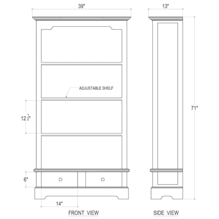 Manchester 2 Drawer Two-Tone Bookcase