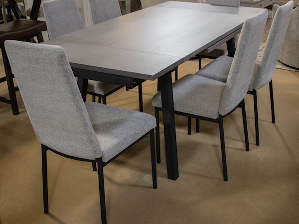 7 Piece Dining Set with Upholstered Chairs