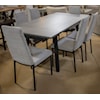 Amisco Linea 7 Piece Dining Set with Upholstered Chairs