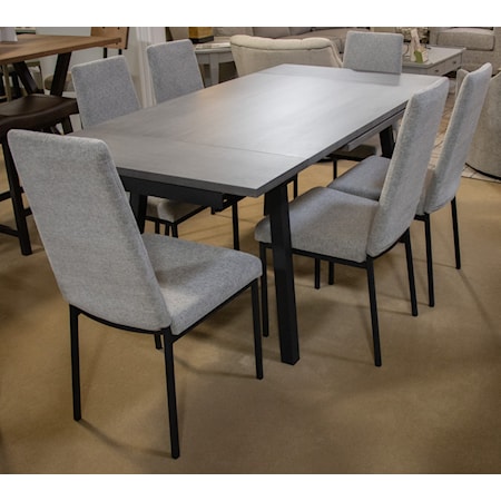 7 Piece Dining Set with Upholstered Chairs