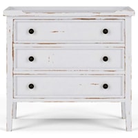 3 Drawer Side Chest in Weathered White