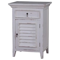 Large Shutter Door Nightstand Finished in White Harvest