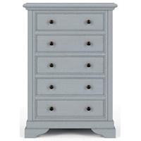 5 Drawer Chest Finished in Charlestone Grey