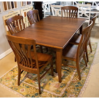 Rectangular Extension Dining Table with 6 Fontaine Side Chairs