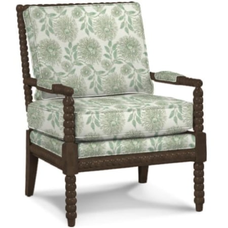 Traditional Chair w/Spool-Turned Wood Frame