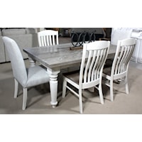 Customizable 7 Piece Dining Set with 2 Parsons Chairs, 4 Side Chairs and Table