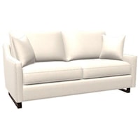 Custom Design 74 inch Studio Sofa with Slope Arms and Plinth Base
