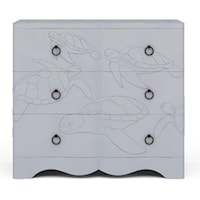 3 Drawer Chelonian Turtle Chest Finished in Weathered Grey