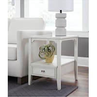 Rectangular End Table with Glass Top