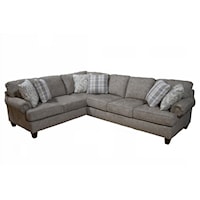 Customizable 2 PC Sectional with Panel Arms  and Nail Head Trim