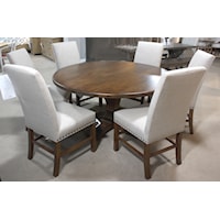 Customizable 7 Piece Round Dining Set with 6 Side Chairs and Table