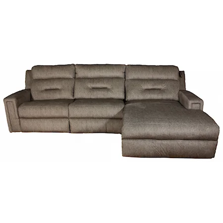 3 Piece Power Reclining Sectional with Chaise and Power Headrests