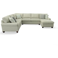 Customizable 3 Pc Sectional with Sock Arms and a Chaise Lounge