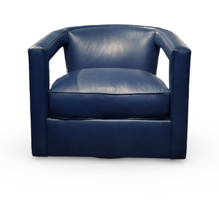Alana Contemporary Leather Swivel Chair