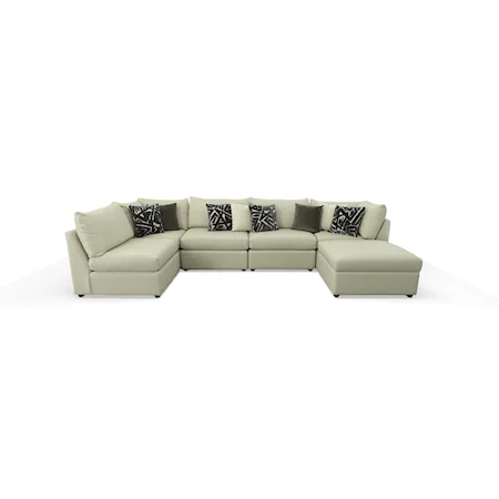 6 Piece Modular Sectional with Ottoman