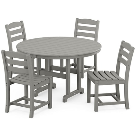 5 Piece Round Farmhouse Dining Set