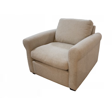 Transitional Chair with Roll Arms