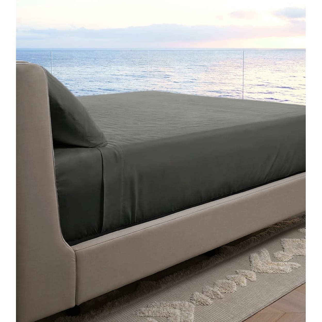 Cariloha Resort Bamboo Bed Sheets Split King Resort Bamboo Sheets in Onyx