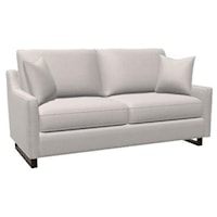 Customizable 2 Seat Sofa with Slope Arms and Semi-Attached Back Cushions