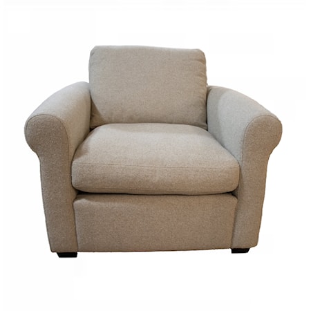 Transitional Chair with Roll Arms