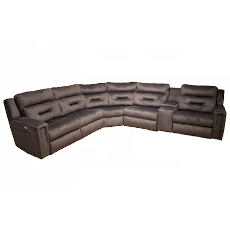 6 Piece Power Reclining Sectional with Console