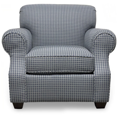 Chair with Rolled Arms and Tapered Feet