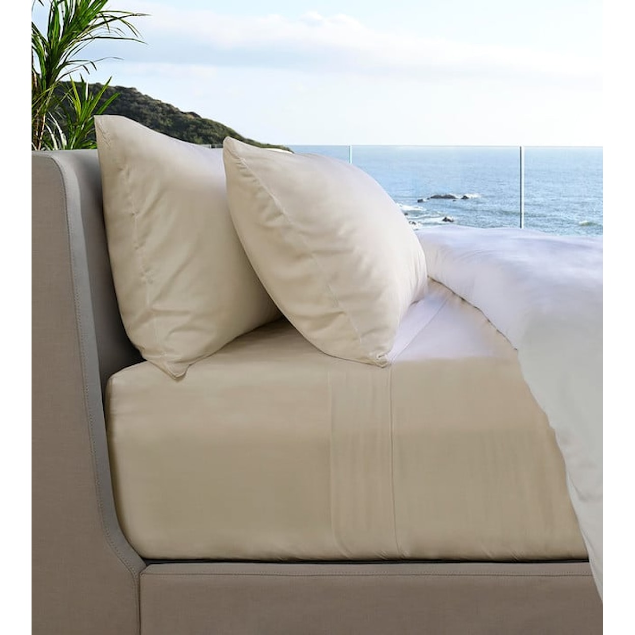 Cariloha Resort Bamboo Bed Sheets Set of Standard Resort Pillowcases-Coconut