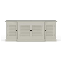 Shutter Console with 4 Louvered Doors Finished in Grey Mist