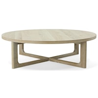 54 Inch Round Oak Cocktail Table