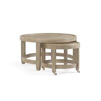 Set of Nesting Cocktail Tables with Casters
