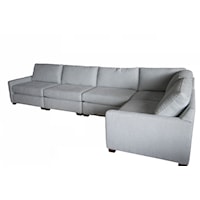 Modern Style Sectional with Thin Track Arms