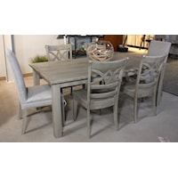 Customizable 7 Piece Dining Set with 2 Upholstered Parsons Chairs, 4 Side Chairs and Table