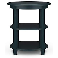 Lune Round End Table Finished in Marina Blue