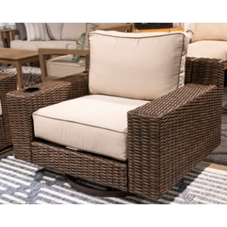 Outdoor Swivel Lounge With Cushion