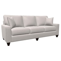 Customizable Sofa with Track Arms and Tapered Legs