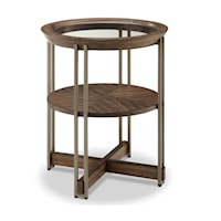 Contemporary Round End Table with Open Display Shelf