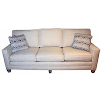 Customizable 3 Cushion Sofa with Track Arms, Box Backs and a Modern Foot