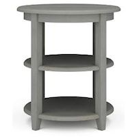 Lune Round End Table Finished in Martinique