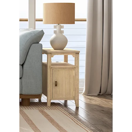 Transitional End Table with Storage Cabinet