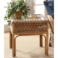 Tropical Wicker End Table