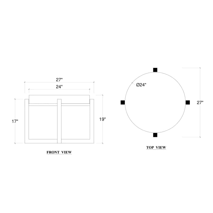 Teak Tuscan Round End Table with Metal Base