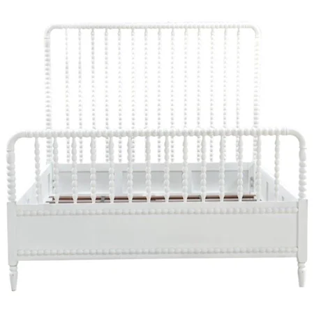 Queen Spindle Style Bed Finished in Weathered White